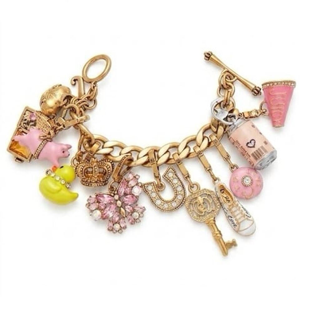 Authentic Vintage Juicy Couture Charm Bracelet Loaded Retired Charms Y2K Rare